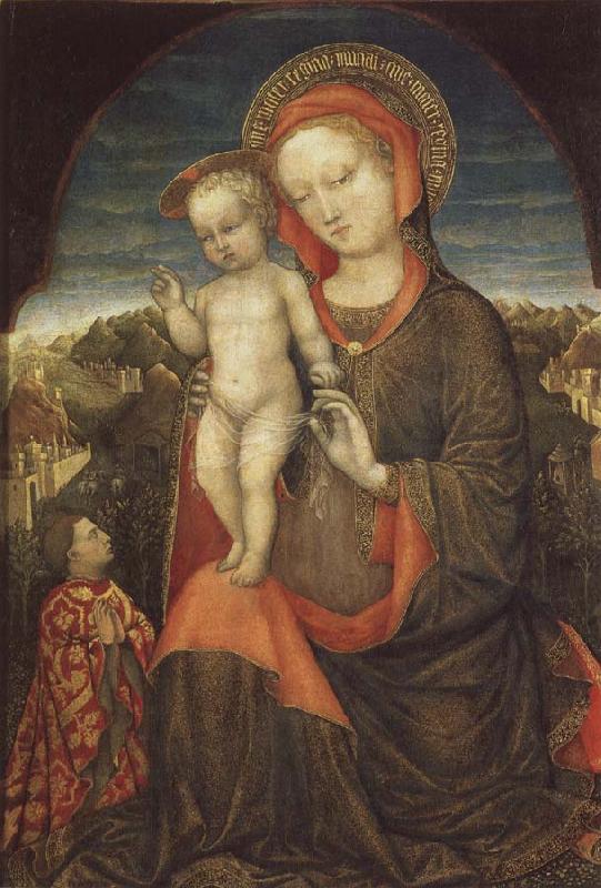 Jacopo Bellini Madonna and Child Adored by Lionello d'Este Sweden oil painting art